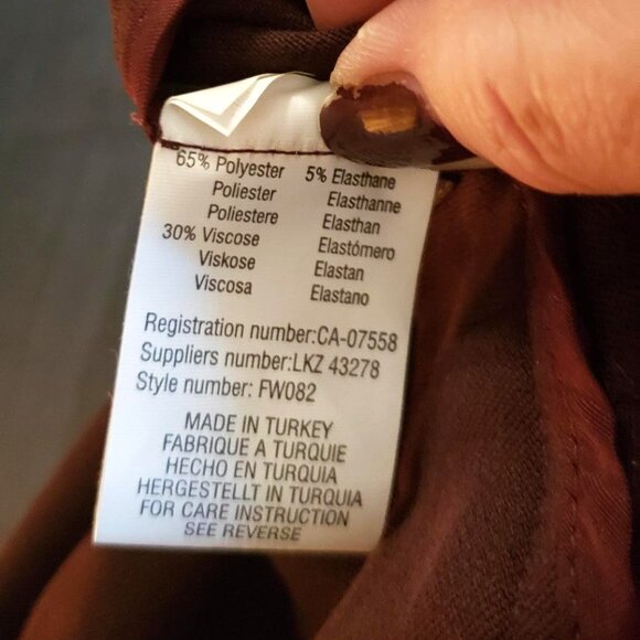 burgundy plum stretch pants size 8 - Picture 9 of 9